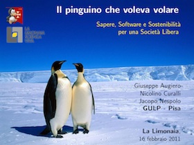 Slide: Il Pinguino che voleva volare. Sapere, Software e Sostenibilità per una società libera.