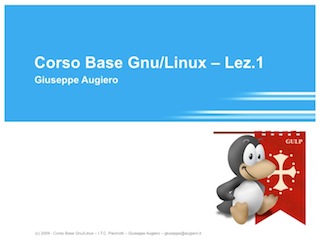 Corso Linux Base 2009  Pacinotti – Prima Lezione