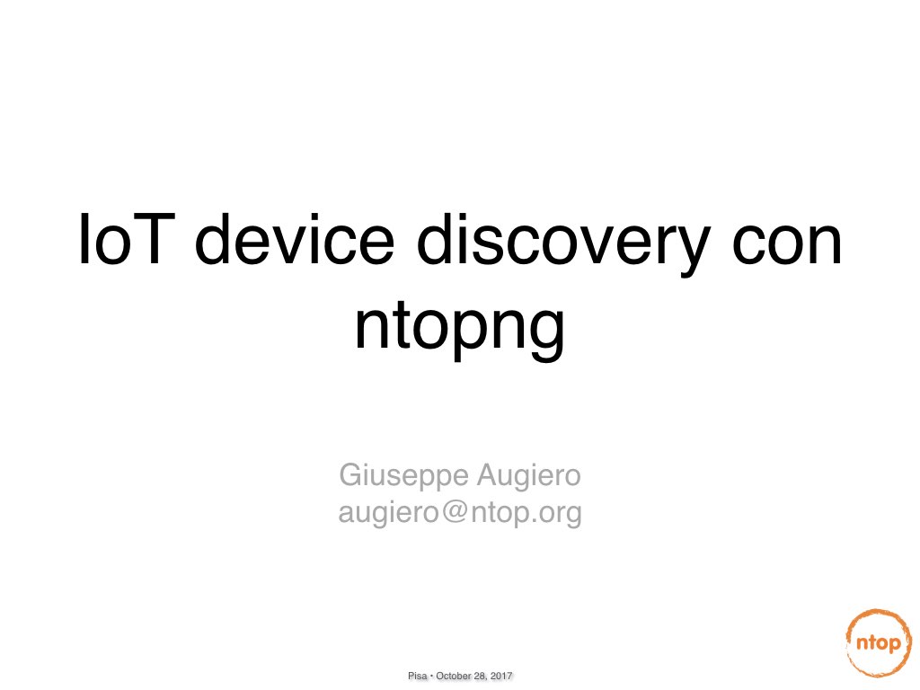 Slide: Iot device discovery con Ntopng