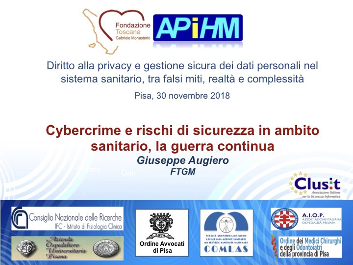 Slide convegno Apihm (Privacy in Sanità)