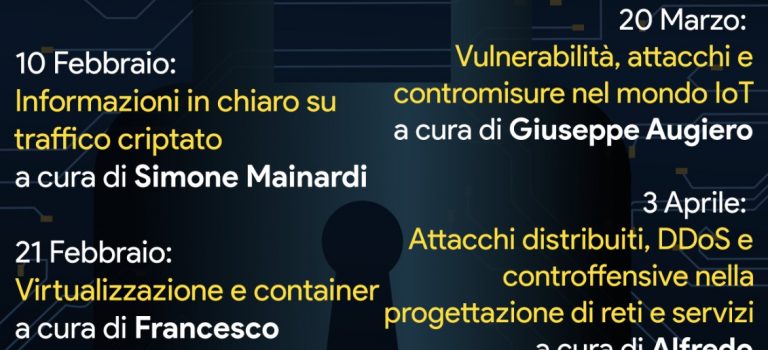 Ciclo di seminari sulla CyberSecurity Ciclo di seminari sulla CyberSecurity