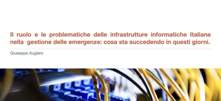 Slide della tavola rotonda sulla gestione delle piattaforme informatiche in situazioni di particolare emergenza Slide della tavola rotonda sulla gestione delle piattaforme informatiche in situazioni di particolare emergenza